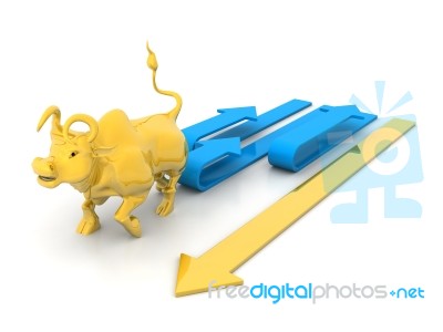 Business Growth  Arrow And Bull Stock Image