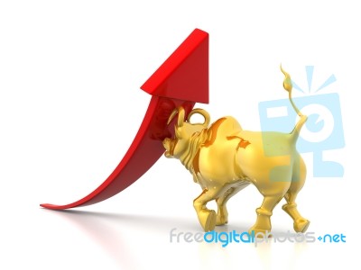 Business Growth Chart And Bull Stock Image