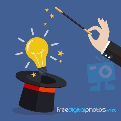 Business Hand With Lightbulb Idea Stock Image