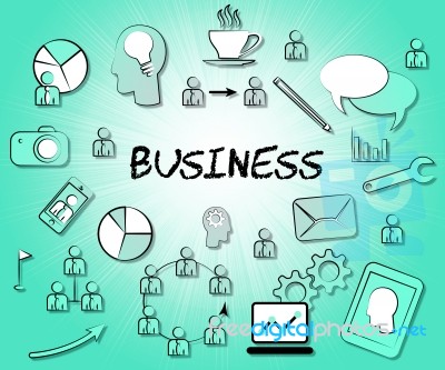 Business Icons Represents Trade Symbols And Sign Stock Image