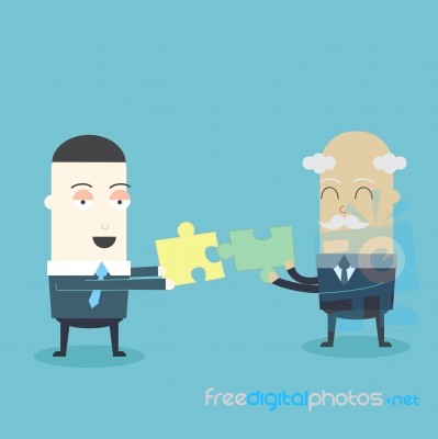 Business Jigsaw Stock Image