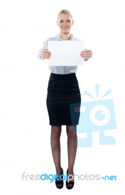 Business Lady Showing Notice Stock Photo