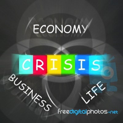 Business Life Crisis Displays Failing Economy Or Depression Stock Image