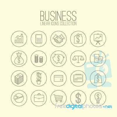 Business Linear Icons Stock Image