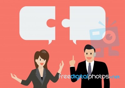 Business Man And Businesss Woman In Conversation Stock Image