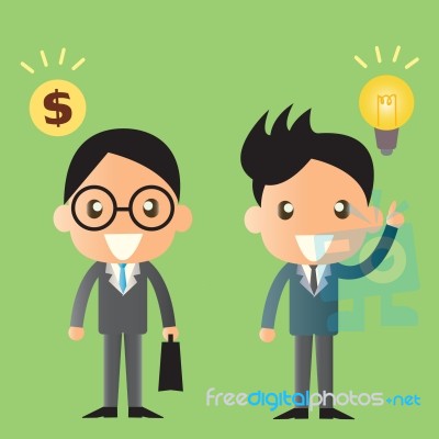 Business Man  Cartoon Illustration Design Stock Image