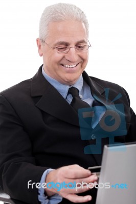 Business Man Doing Internet Banking Stock Photo