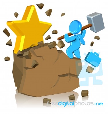 Business Man Finding Stars Stock Image