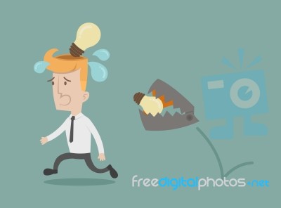 Business Man Lose Idea Stock Image