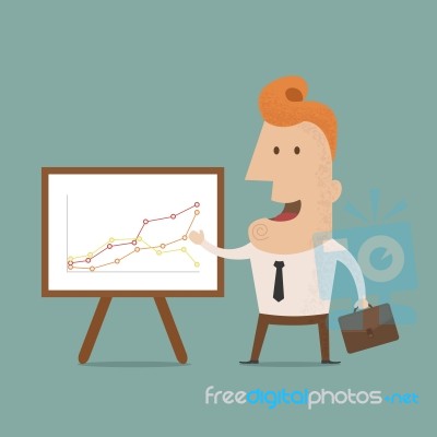 Business Man Making A Presentation Stock Image