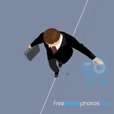 Business Man On A Wire Stock Image