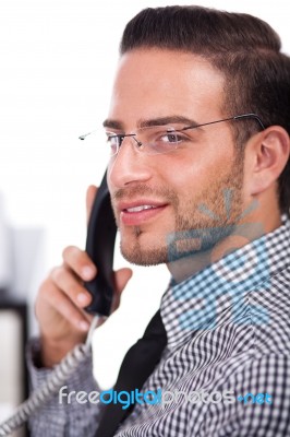 Business Man On Phone Stock Photo