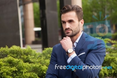 Business Man On The Street Stock Photo