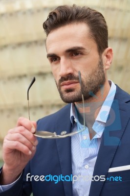 Business Man On The Street Stock Photo