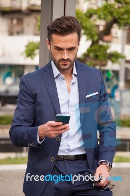 Business Man On The Street Stock Photo