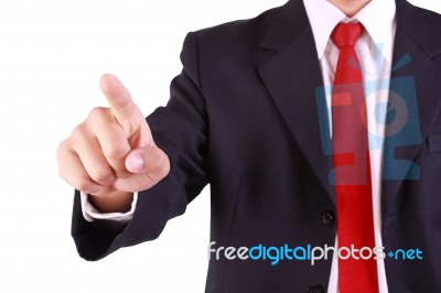 Business Man Pointing Finger Stock Photo