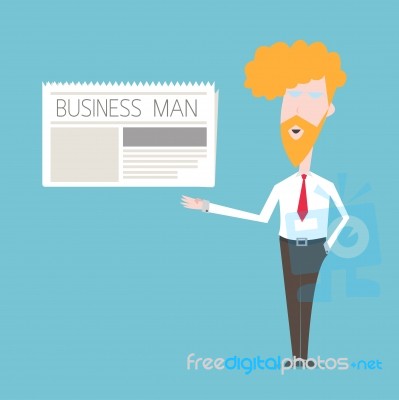 Business Man Show Newspaper Concept Stock Image