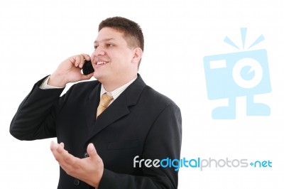 Business Man Talking On Phone Stock Photo