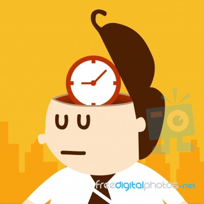 Business Man Thinking About Time Stock Image