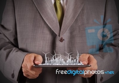 Business Man With Green Business Stock Photo