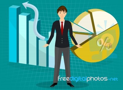 Business Man With Targets Stock Image