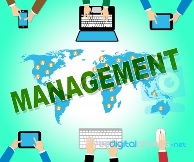 Business Management Represents Corporate Online And Manager Stock Image