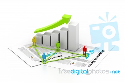 Business Network With Graph Stock Image