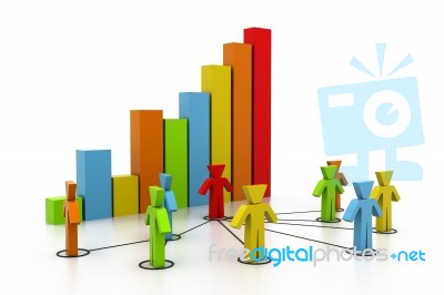 Business Network With Graph Stock Image