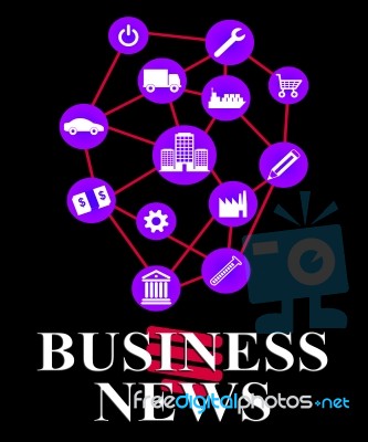 Business News Means Commercial Journalism And Headlines Stock Image