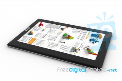 Business News On Tablet Pc Stock Image