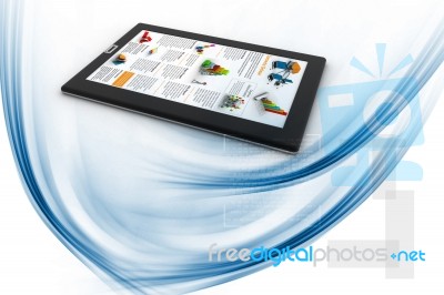 Business News On Tablet Pc Stock Image