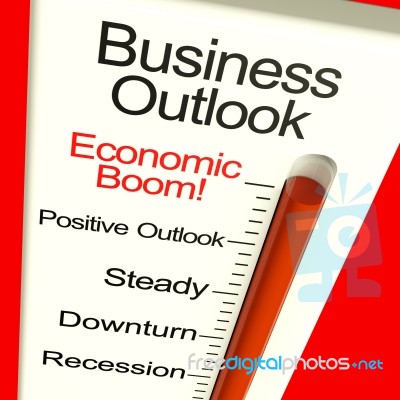 Business Outlook Boom Monitor Stock Image