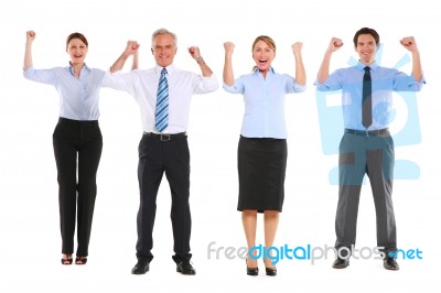 Business People Clenched Fists Stock Photo