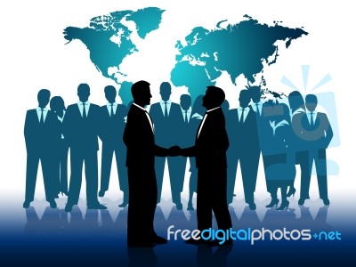 Business People Indicates Work Together And Businesspeople Stock Image