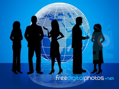 Business People Means Globally Businesswoman And Colleagues Stock Image