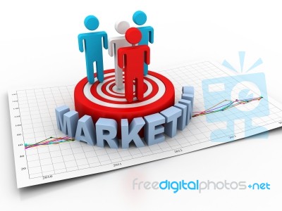 Business People On Target Market Stock Image