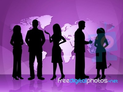 Business People Represents World Map And Businesspeople Stock Image