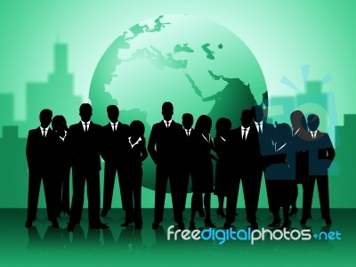 Business People Shows Professionals Planet And Worldly Stock Image