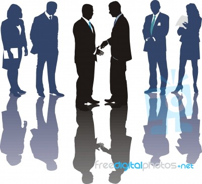 Business People Silhouettes Stock Image