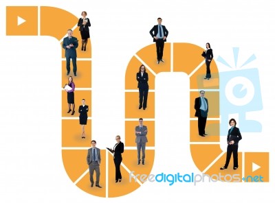 Business People Standing In A Line Stock Photo