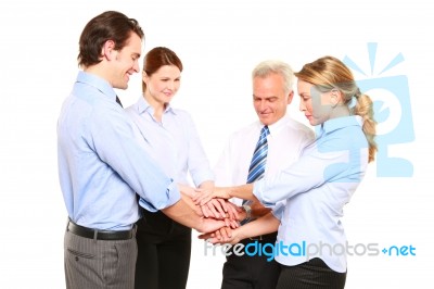 Business People Taking Oath Stock Photo