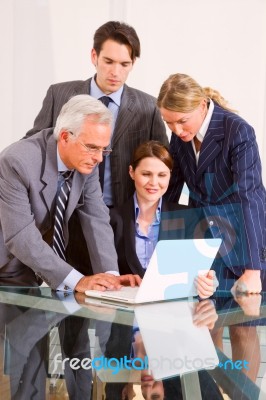 Business People Under Discussion Stock Photo