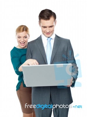 Business People Using Laptop Stock Photo