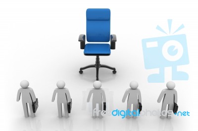 Business People  With A Big Empty Chair Stock Image