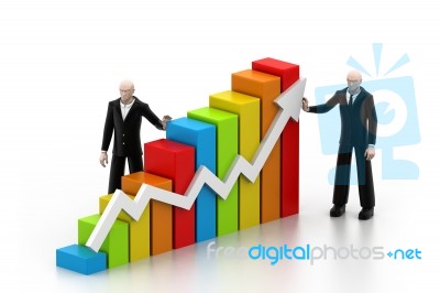 Business People With A Graph Stock Image