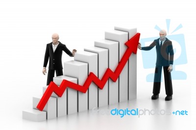 Business People With A Graph Stock Image