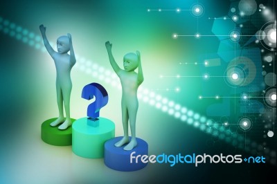 Business People With Question Mark Stock Image