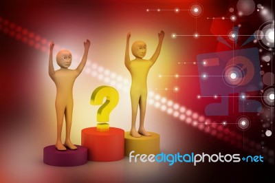 Business People With Question Mark Stock Image