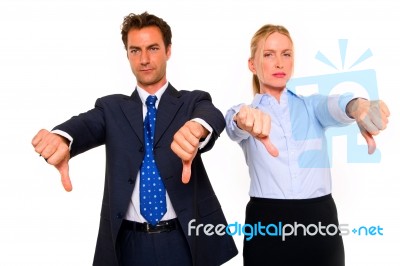 Business People With Thumbdown Stock Photo