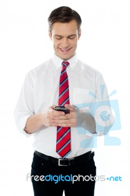 Business Person Texting Stock Photo